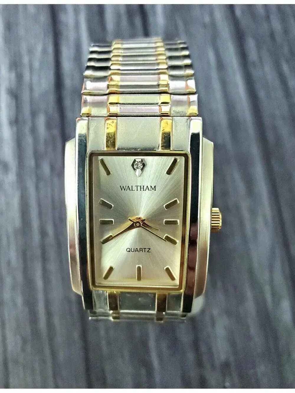 Rare Vintage Waltham Prestige‎ Diamond Mens Watch Box Papers